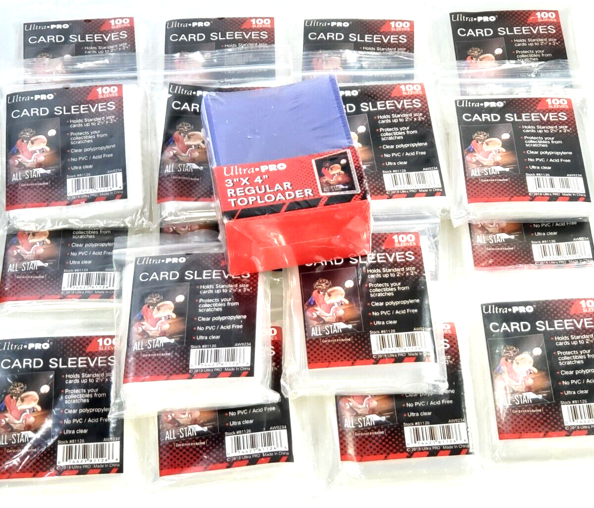 18 Packs – Ultra-PRO 100 Acid-Free CARD SLEEVES (81126) + BONUS Top Load, 25 PK