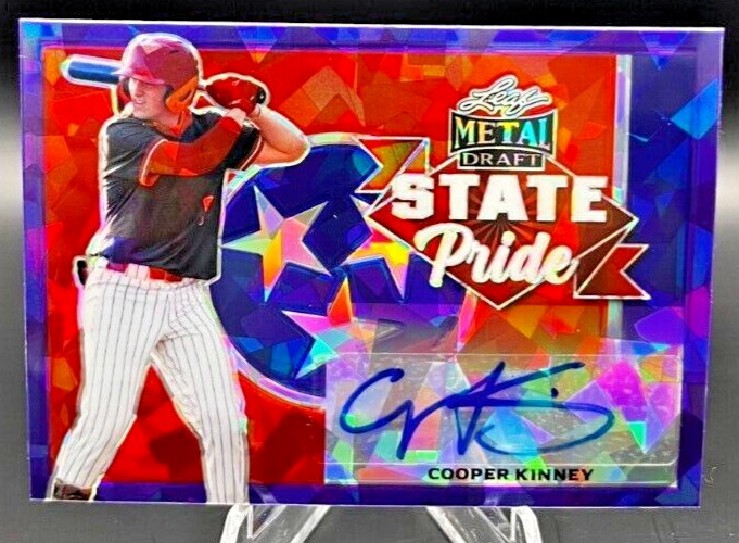2021 Leaf Metal Draft Cooper Kinney State Pride Purple Crystal Auto /10 TB Rays!