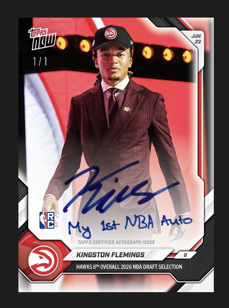 Kingston Flemings – 2025-26 NBA Topps NOW- Presale – 8th pick Chance At 1/1 Auto