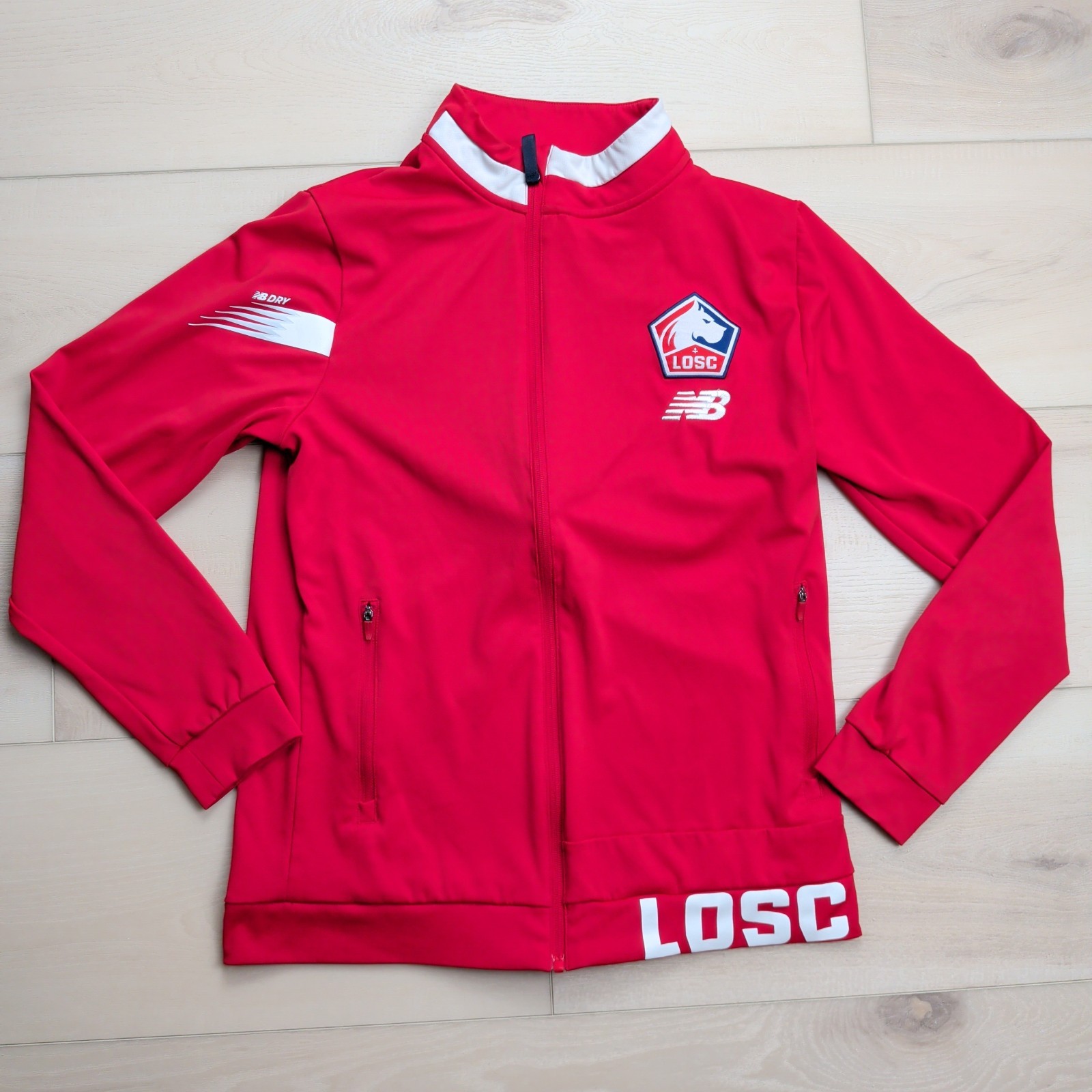 New Balance Lille Losc Pre-game Jacket Mens M Red Football Soccer MJ231076