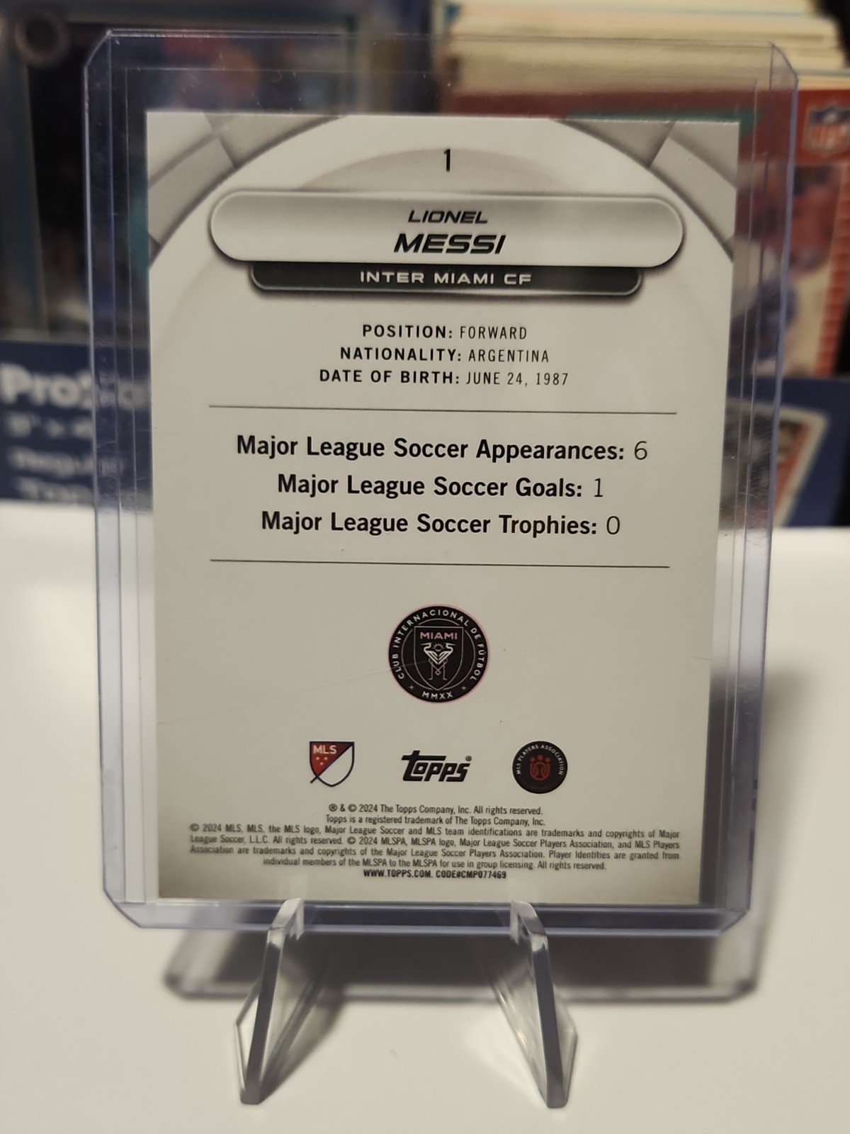 2024 Topps MLS Superstars – Common Yellow #1 Lionel Messi GOAT MT