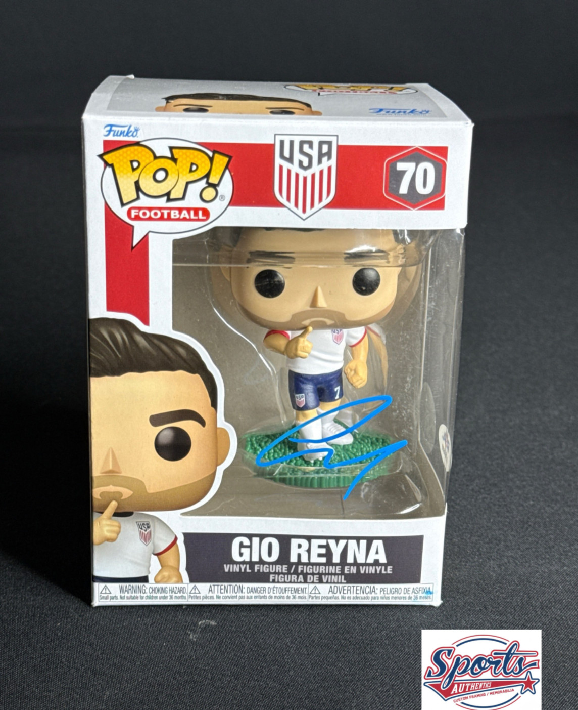 Gio Reyna Signed USA Mens Soccer Team Funko Pop #70 PSA AQ84608