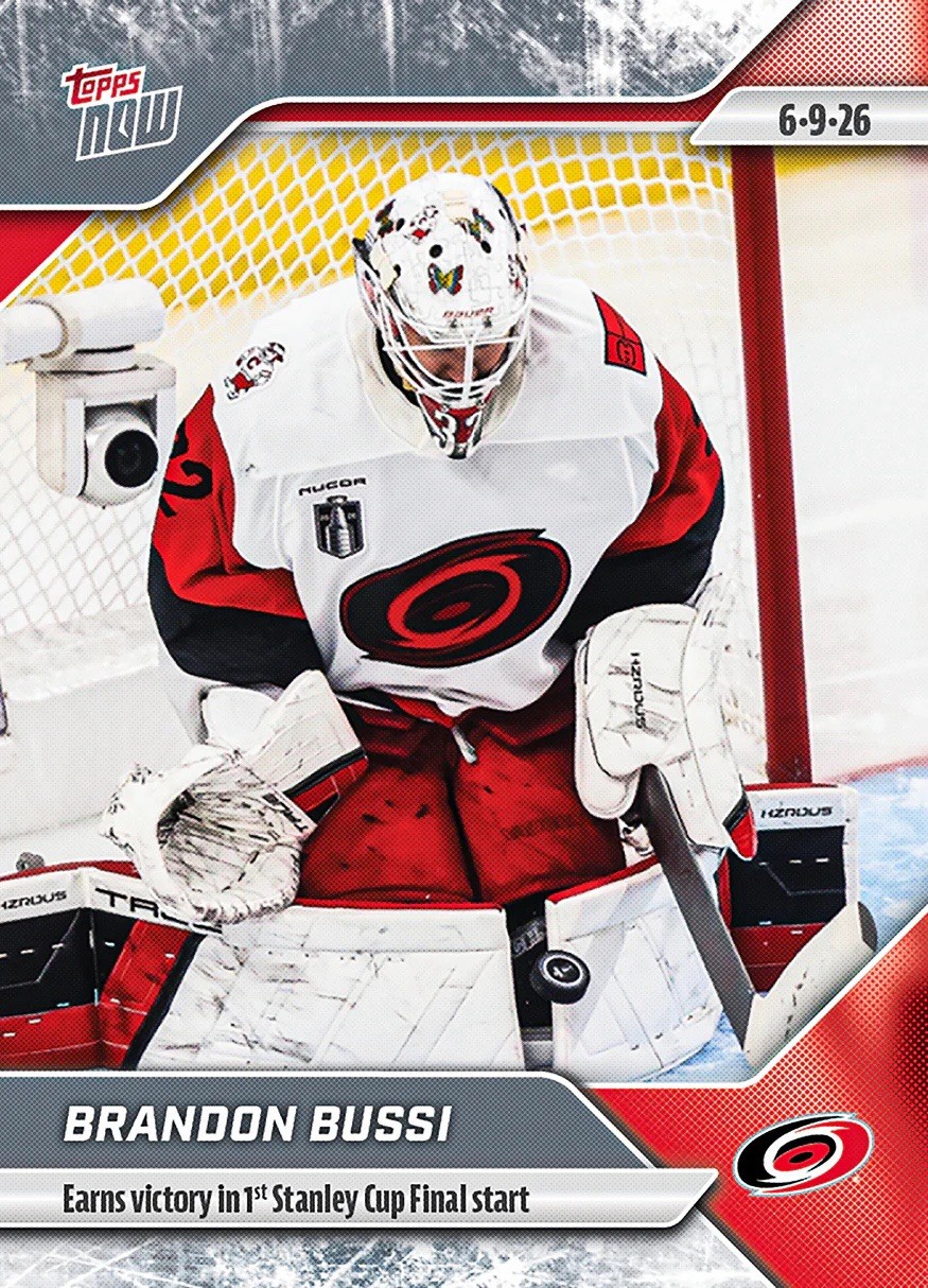 2025-26 NHL TOPPS NOW® Sticker #195 🏒 Brandon Bussi 🌀 Wins 1st Stanley Cup Gm