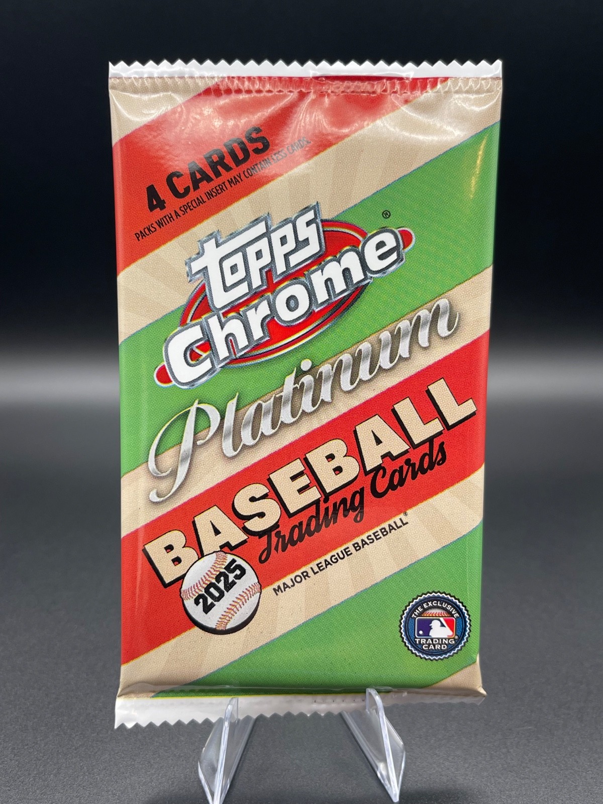 2025 Topps Chrome Platinum Anniversary Factory Sealed Retail Pack – 4 Cards
