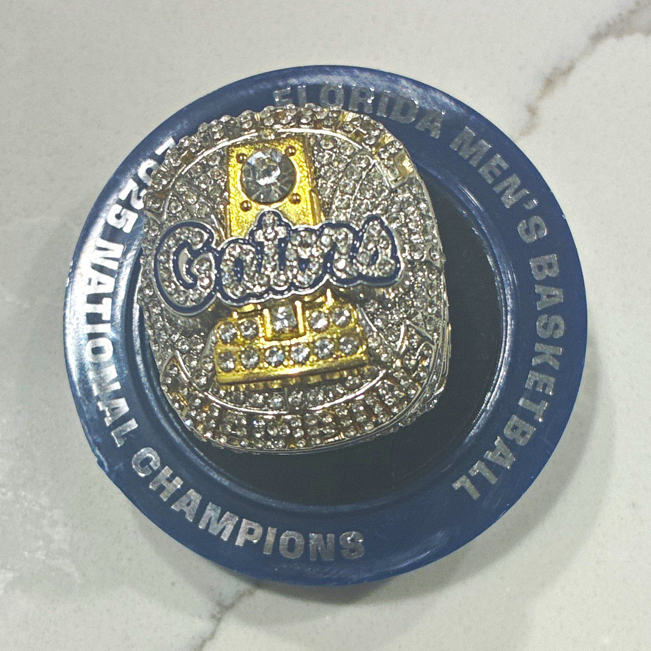 Florida Gators 2025 National Champions Basketball Ring – Silver Blue Gold