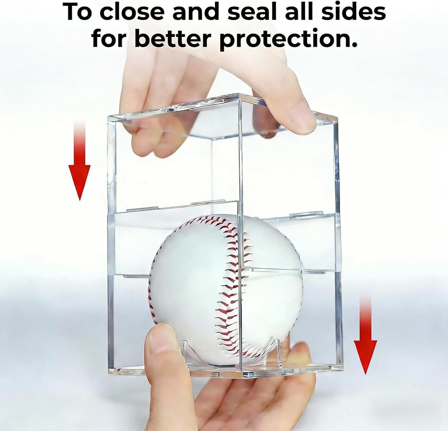 Wooden Baseball Display Case High Protection UV Acrylic Signed Ball Stand