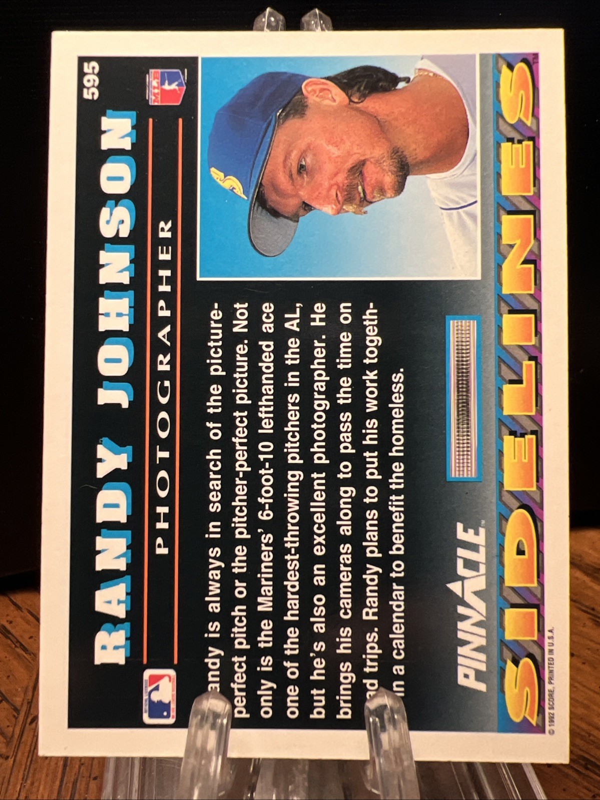 1992 Pinnacle #595 Randy Johnson Sidelines Seattle Mariners Baseball Card