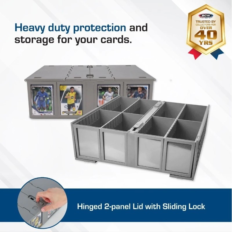 BCW Collectible Card Bin 3200 Ct – Gray – Fits BCW Magnetics and Toploaders