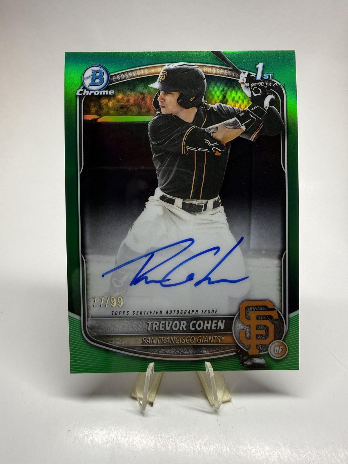 2025 Bowman Draft #CPA-TC Trevor Cohen Chrome Auto True Green #/99 SN,AU