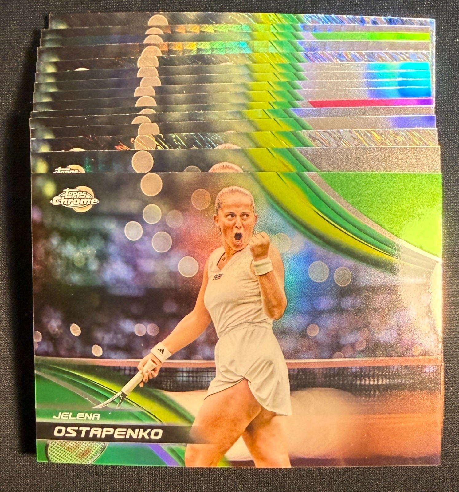 Jelena Ostapenko 2025 Topps Chrome Tennis x15 Refractor Parallel Lot