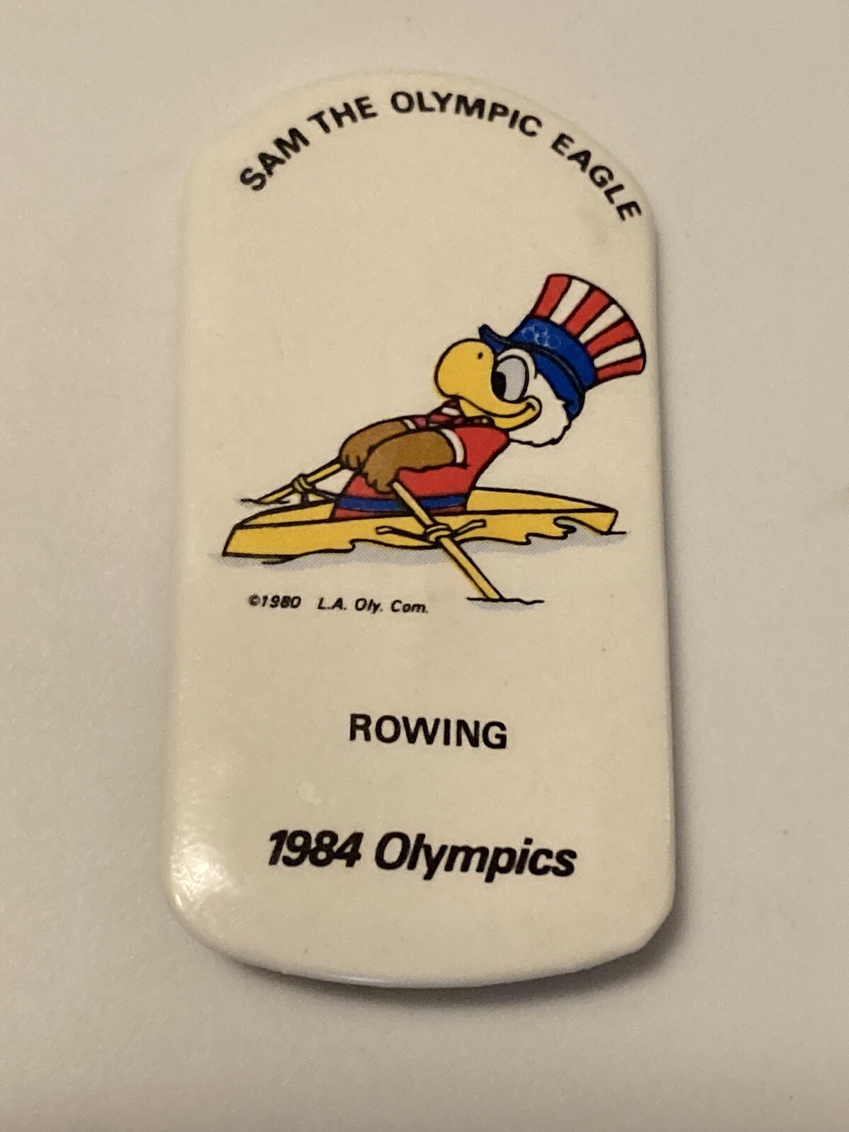 1984 Los Angeles Olympics Sam the Eagle Collector’s Pinback Button – Rowing