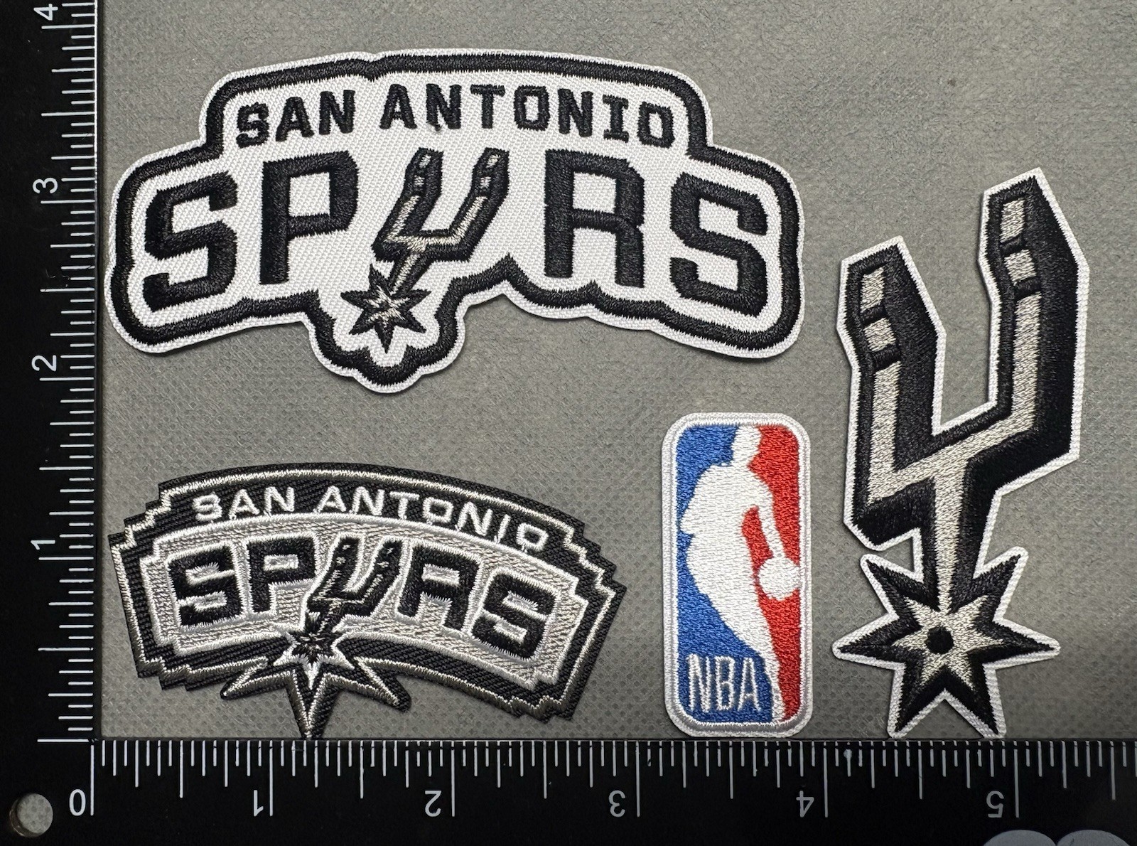 LOT SET OF 4 SAN ANTONIO SPURS IRON ON EMBROIDERED PATCHES