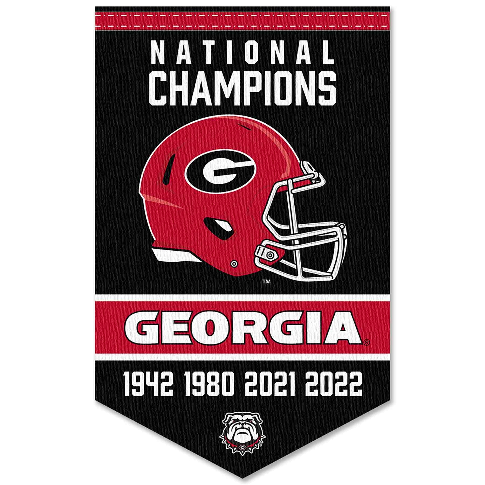 Georgia Bulldogs 4 Time Football National Champions Banner Flag