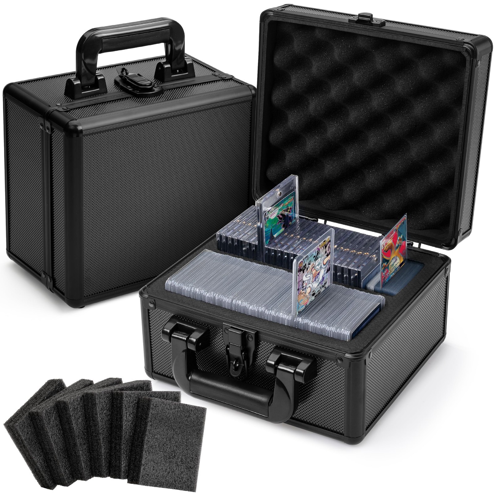 Large Capacity Trading Card Storage Box – Holds 400+ Cards, One Touch Holder