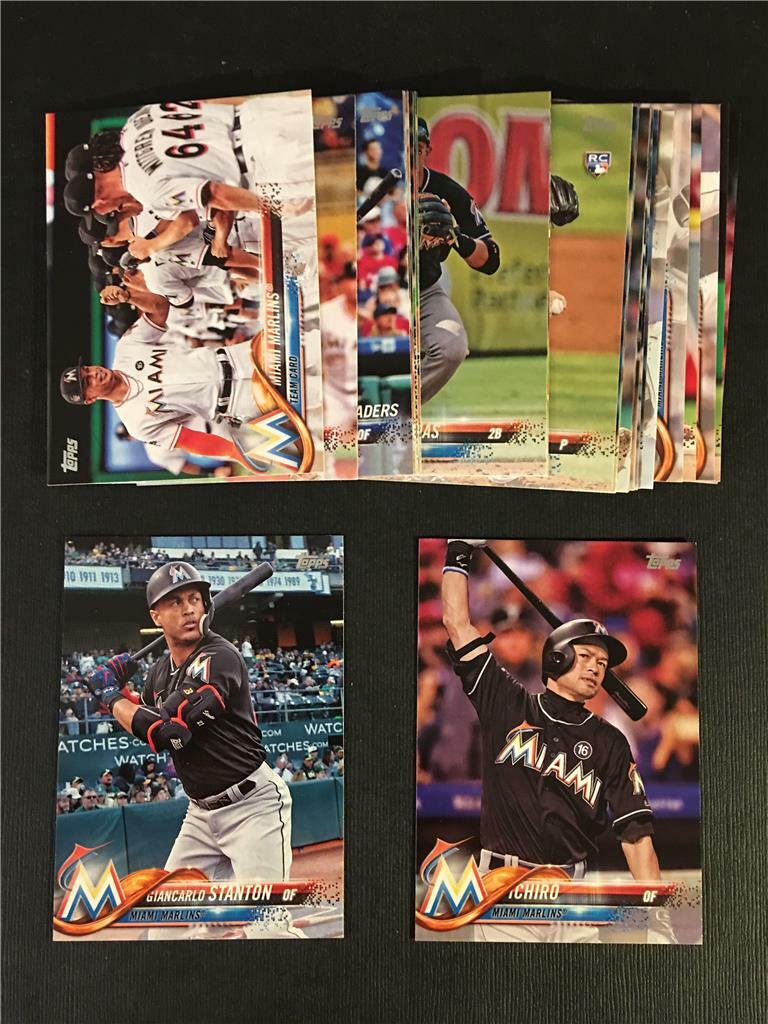 2018 Topps Miami Marlins Team Set Series 1 2 Update 29 Cards