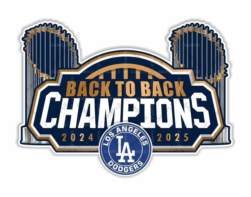 Los Angeles Dodgers 2024 – 2025 Back to Back Champions Precision Cut Decal