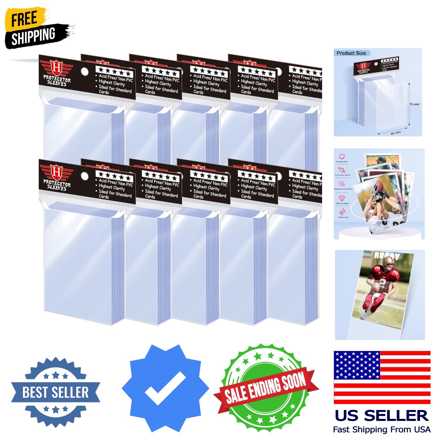1000 Pcs Toploaders for Trading Cards, Soft Penny Sleeves Protectors Plastic …