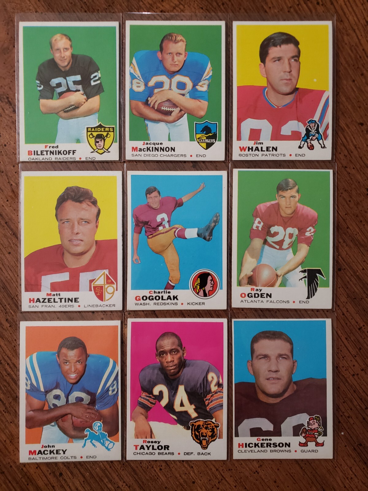 1969 TOPPS FOOTBALL YOU PICK #201 – #263 ****FREE SHIPPING****