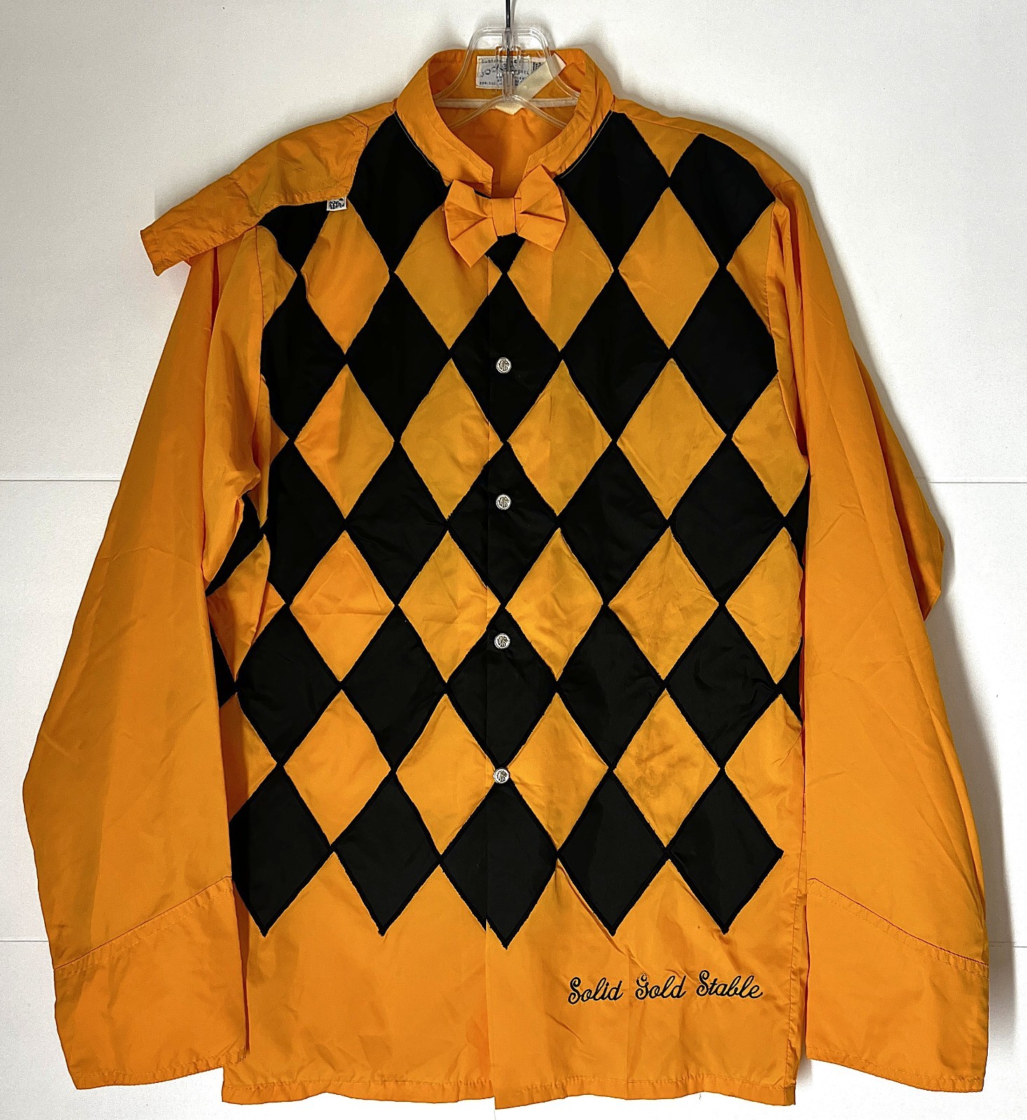 VTG SOLID GOLD STABLE 24K HORSE RACING JOCKEY SILKS by CUSTOM JOCKEYS APPAREL