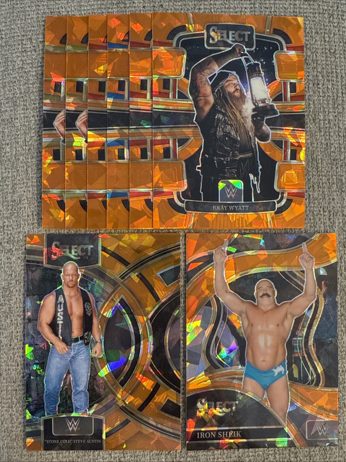 ORANGE CRACKED ICE PRIZM 2024 Panini Select WWE Wrestling Cards You Pick/Choose!