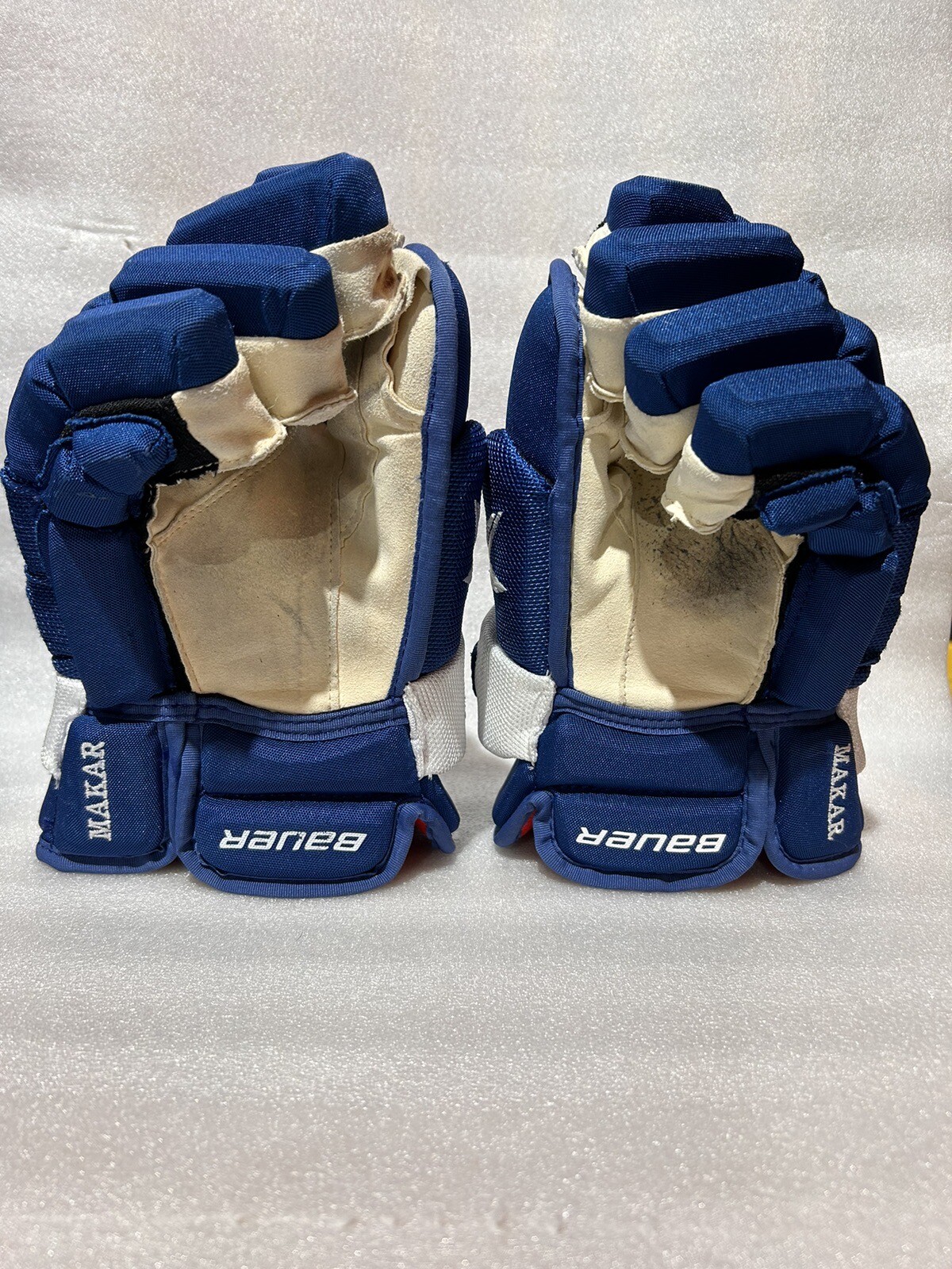 Colorado Avalanche Game Used Cale Makar 200 Point Gloves Photomatched VS Dallas