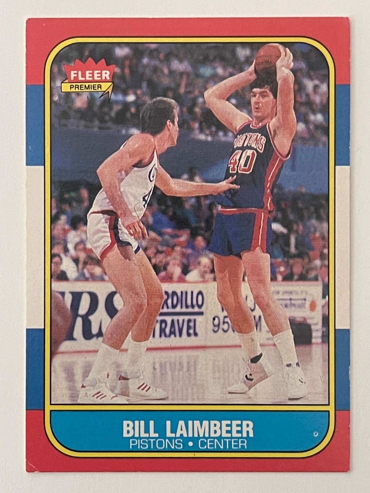 1986-87 Fleer #61 Bill Laimbeer Detroit Pistons Notre Dame rosscardstamps