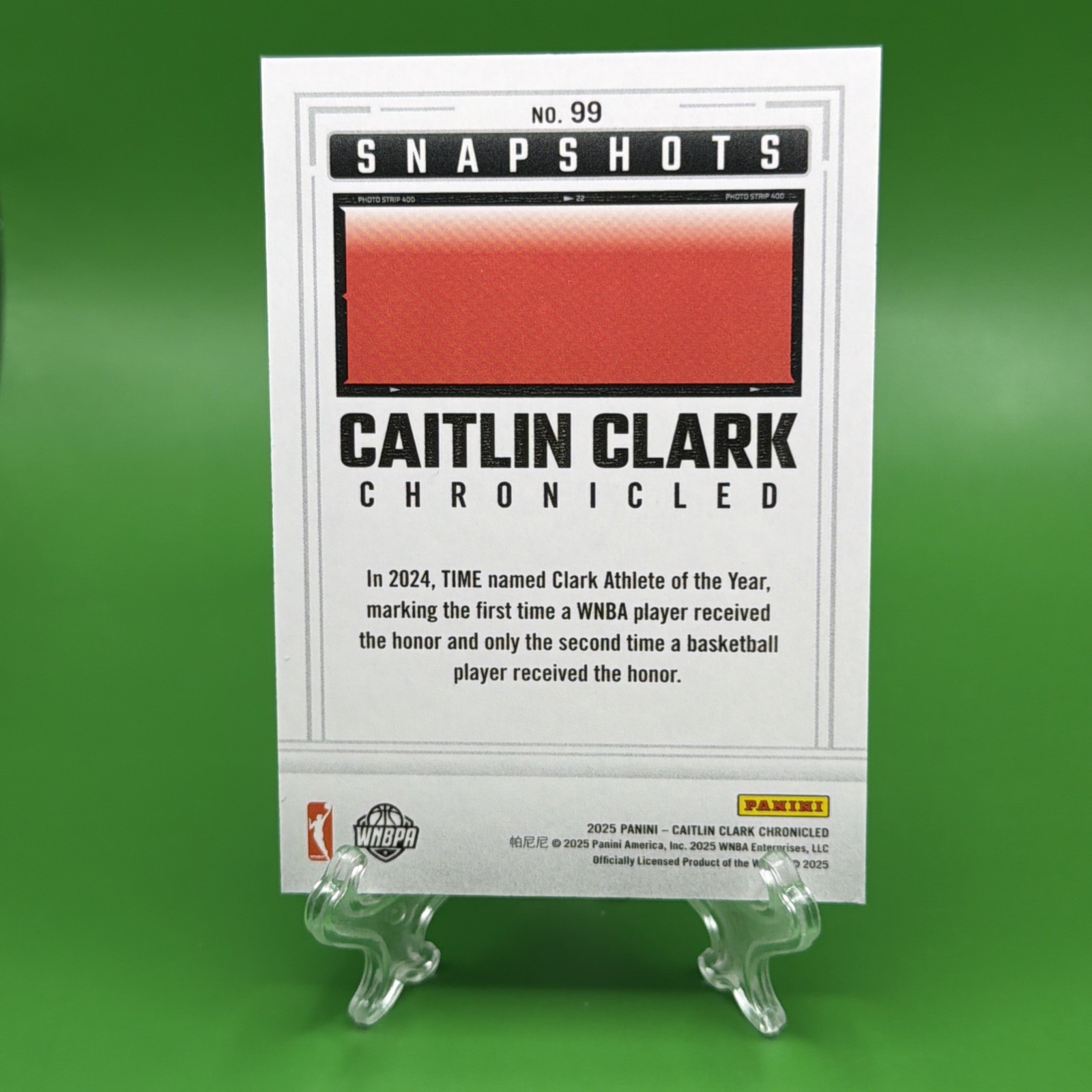 2025 Panini Caitlin Clark Chronicled TIME Athlete of the Year #99
