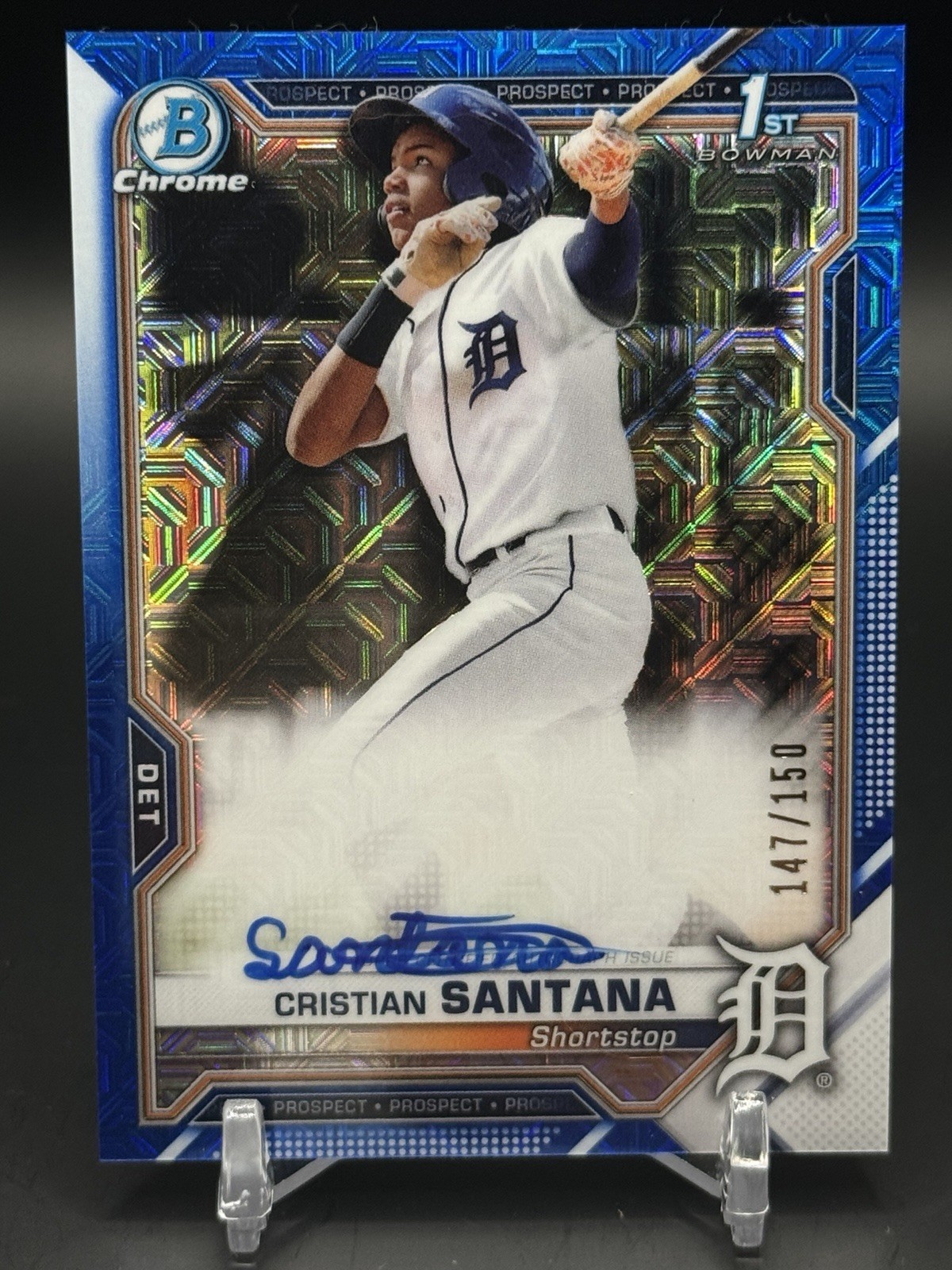 Cristian Santana – 2021 Bowman Chrome #CPA-CS – 1st Blue HTA Choice Auto /150