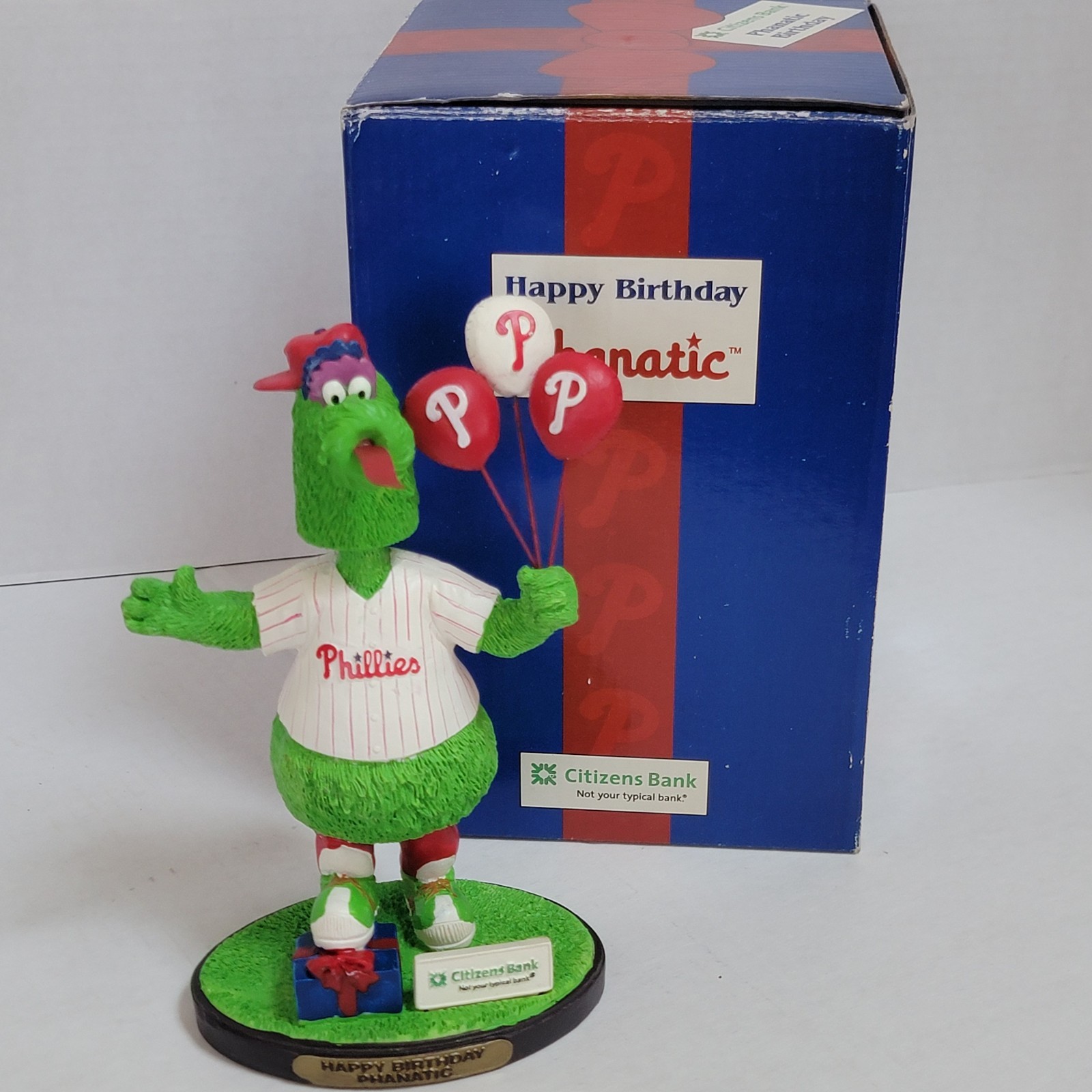 2007~ Phillie Phanatic~ “Happy Birthday Phanatic”`~BD&A Bobblehead Mascot~ READ
