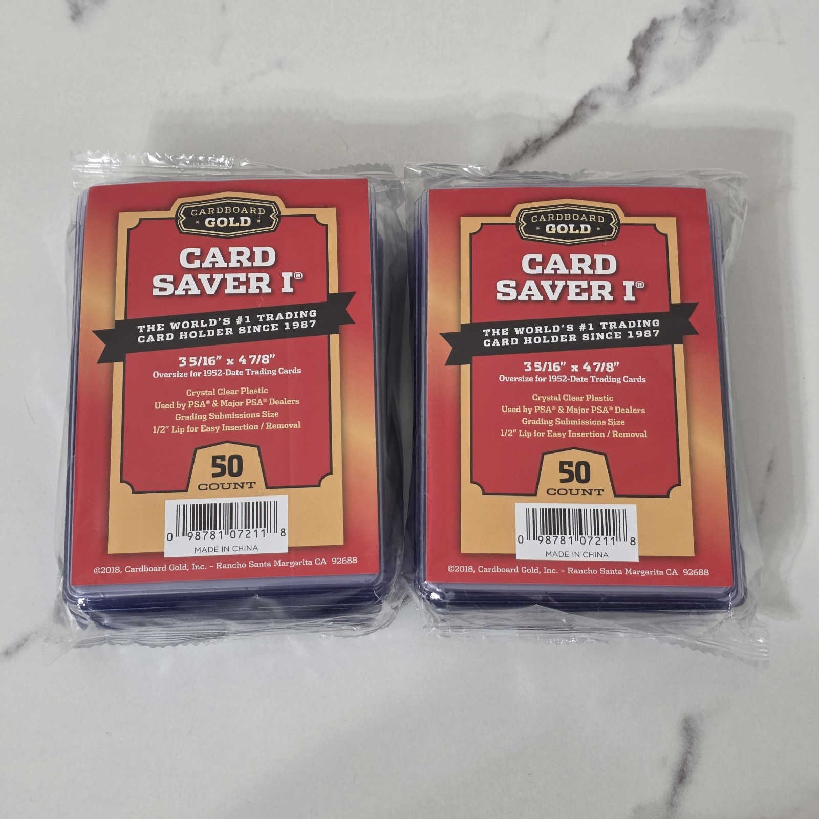 Cardboard Gold Card Saver I – Semi-Rigid Card Holders – 100 Count – PSA