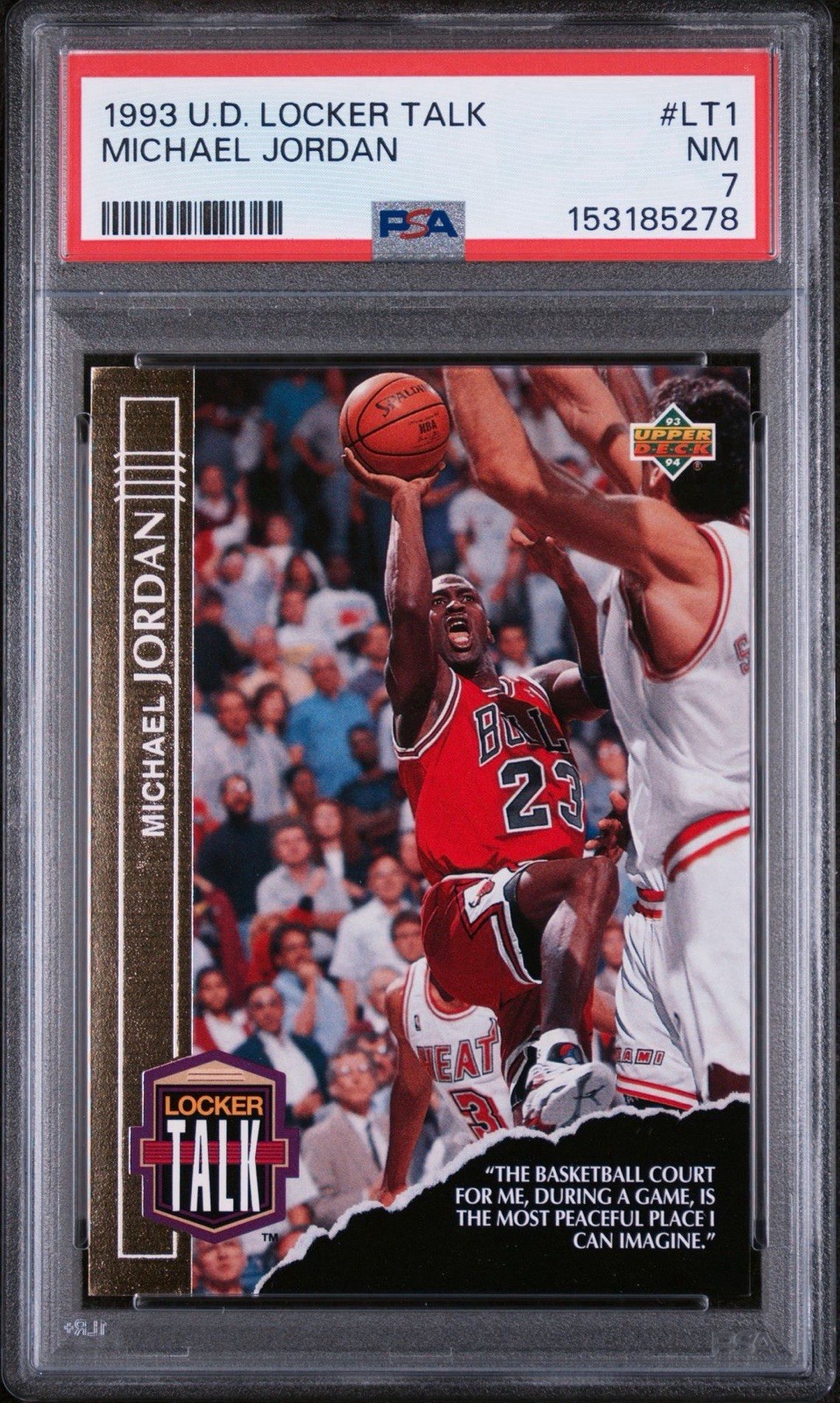 1993 UPPER DECK LOCKER TALK #LT1 MICHAEL JORDAN PSA 7 Basketball