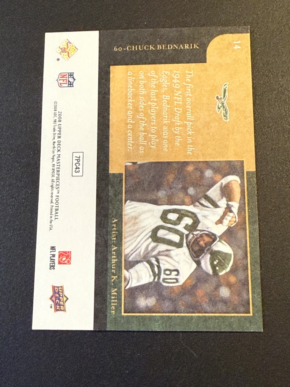 2008 Upper Deck Masterpieces Chuck Bednarik #14