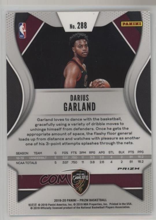 2019 Prizm Variation Fast Break Darius Garland (Facing Left) #288 Rookie RC 4d3