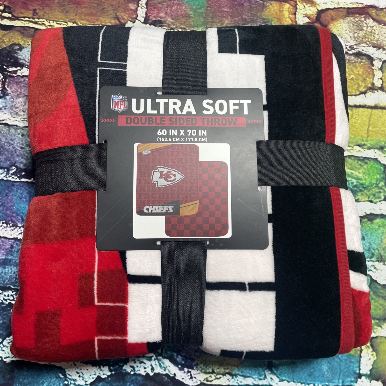 New Repack : NFL Kansas City Chiefs Ultra Soft Double Sided Throw Blanket 60×70