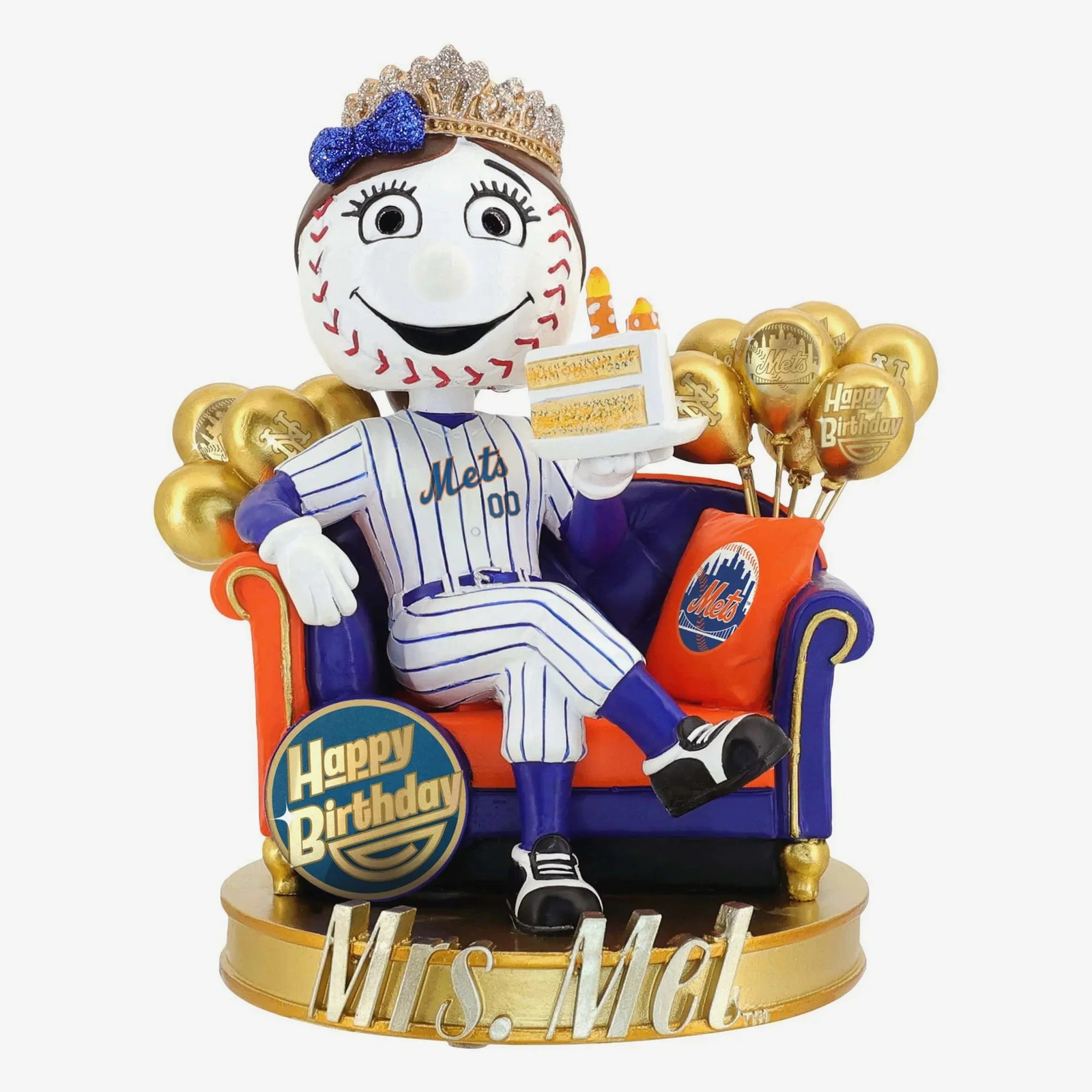 Mrs. Met New York Mets Birthday Bobblehead MLB Baseball