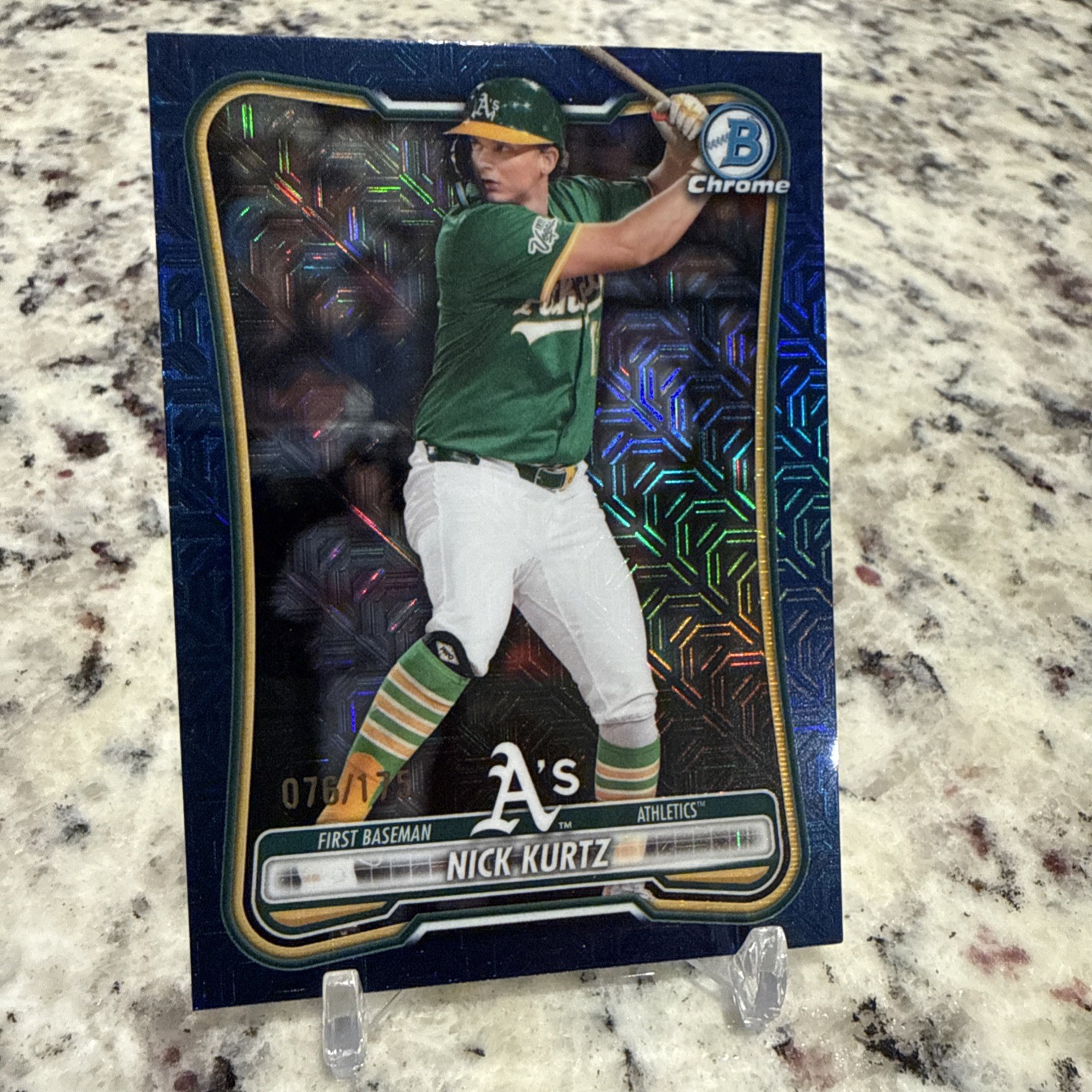 2026 Bowman Nick Kurtz Mojo Refractor Navy Blue /175 Athletics 🔥