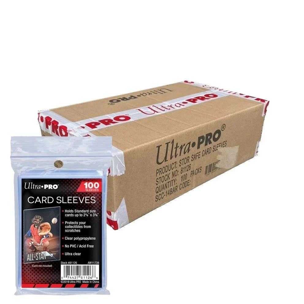 Sealed Case 100 Packs – Ultra PRO 2.5″ x 3.5″ Soft Trading Card Penny Sleeves
