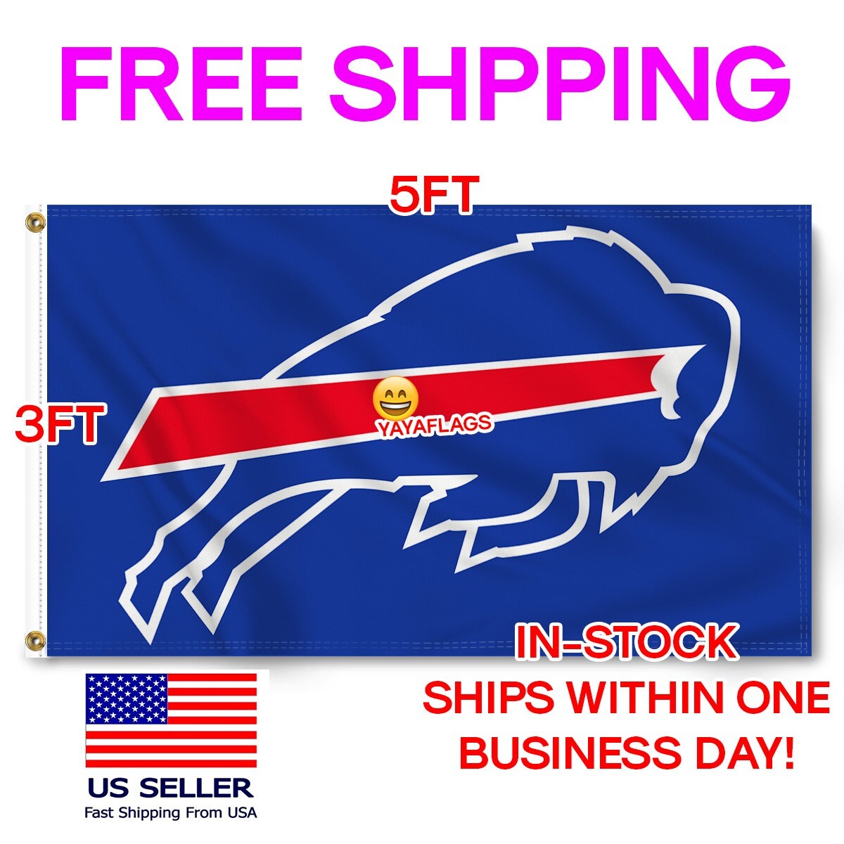 Bills Football New USA Shipping Buffalo Bill 3X5 Flag Man Cave Flag 3 X 5 Banner