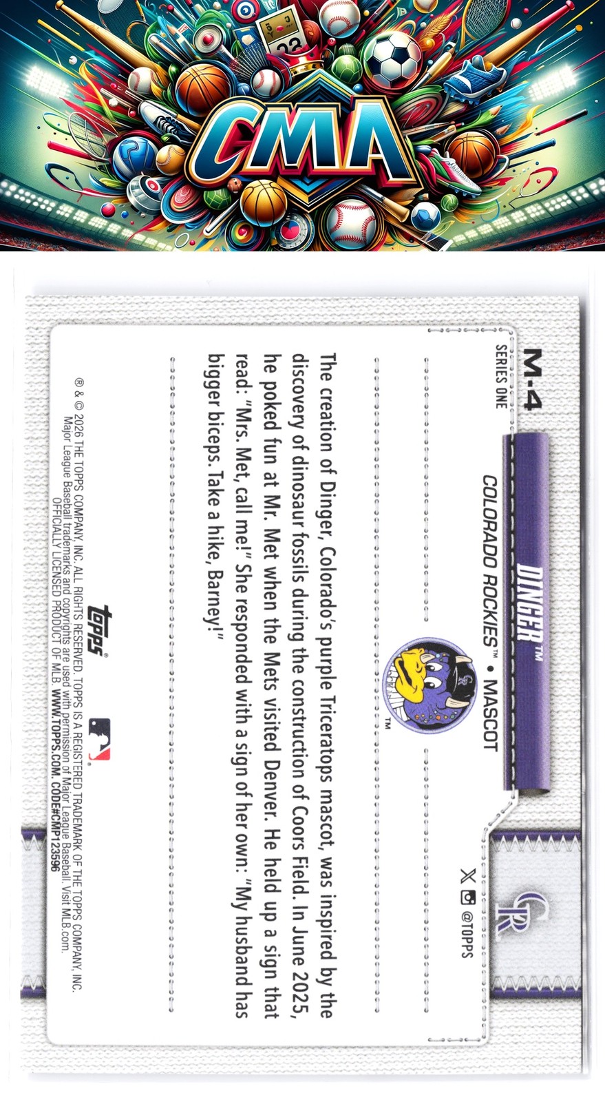 2026 Topps #M-4 Dinger Mascots