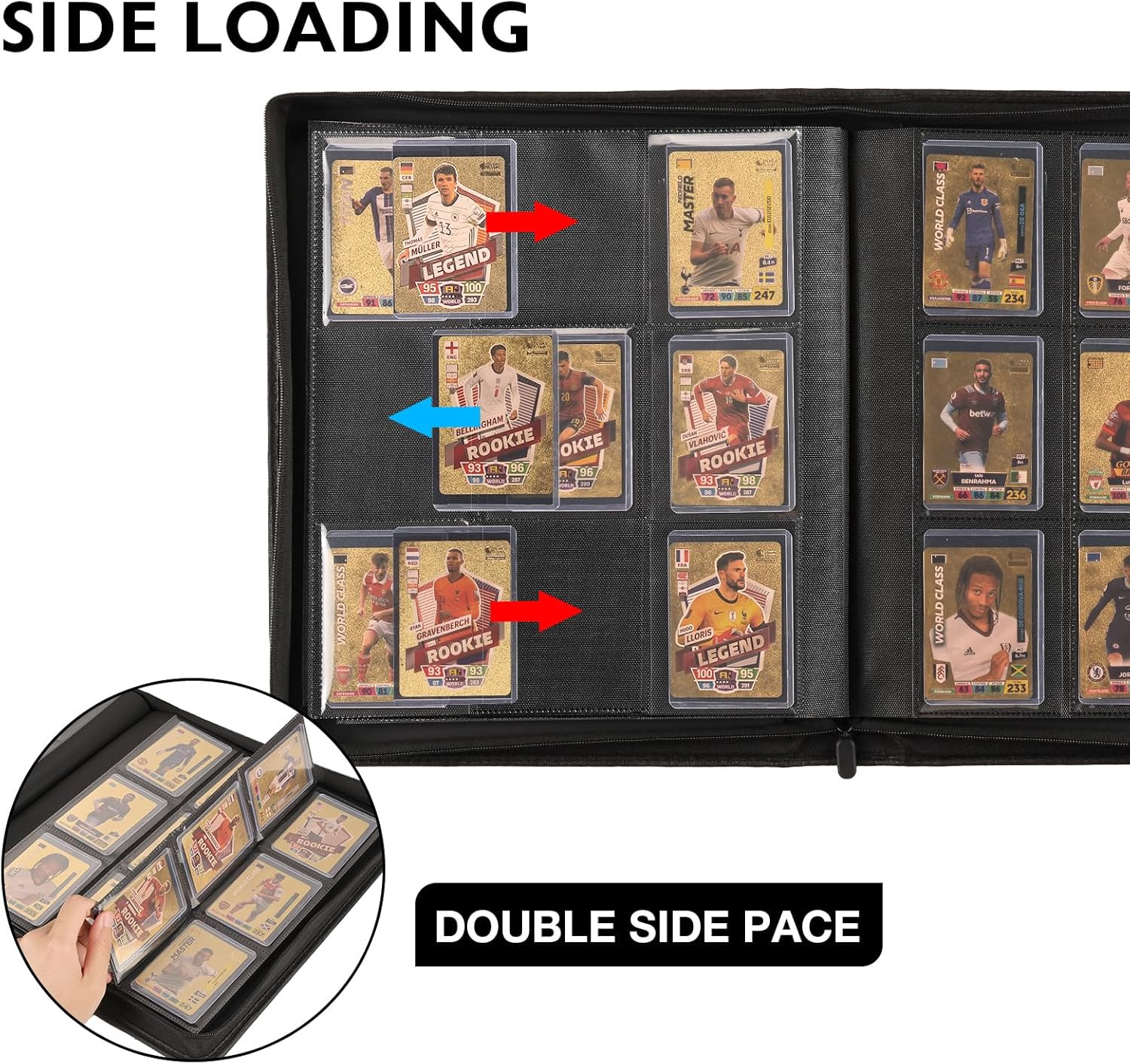 Toploader Binder, Holds 360 Top Loaders,9 Pocket Top Loader Binders for 3″ X 4″