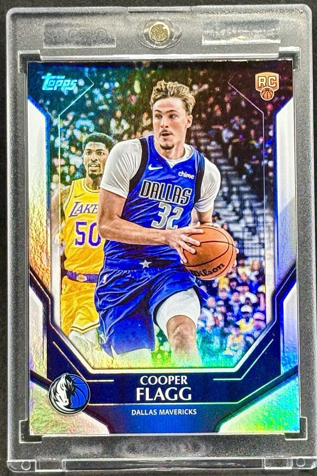 Cooper Flagg RARE ROOKIE RC BLUE REFRACTOR CARD MAVERICKS MINT