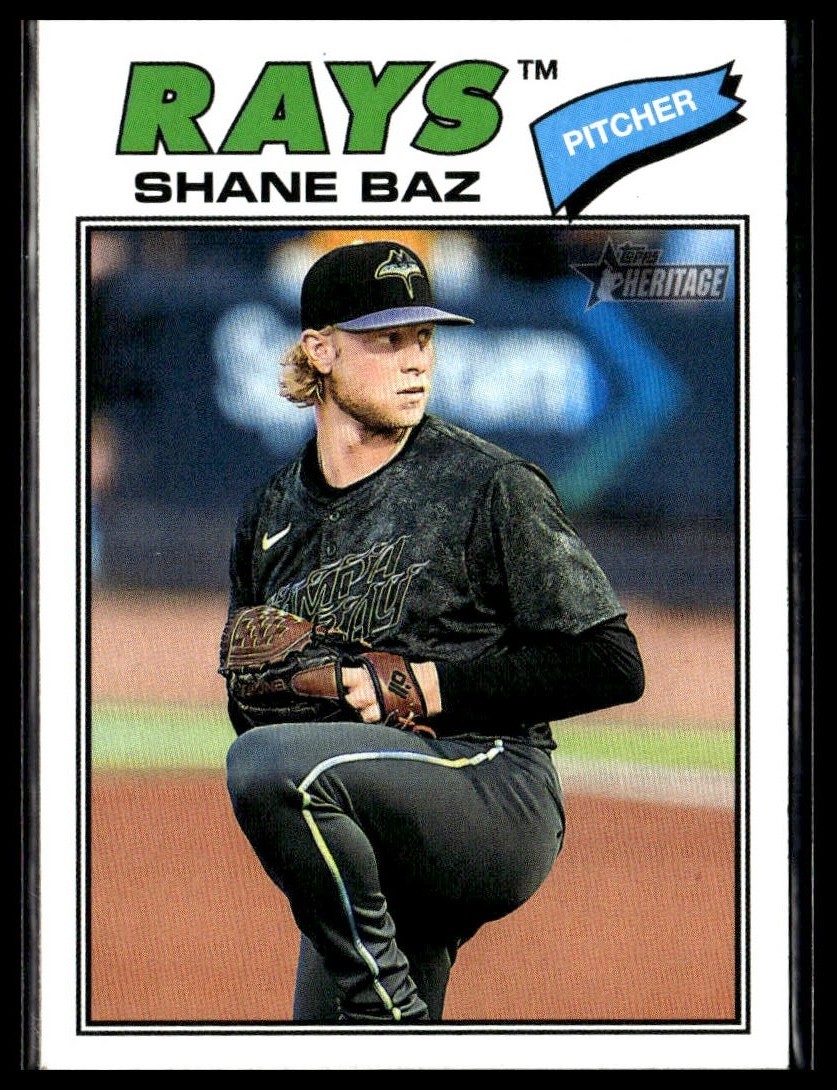 2026 Topps Heritage 348 Shane Baz Tampa Bay Rays Short Print SP
