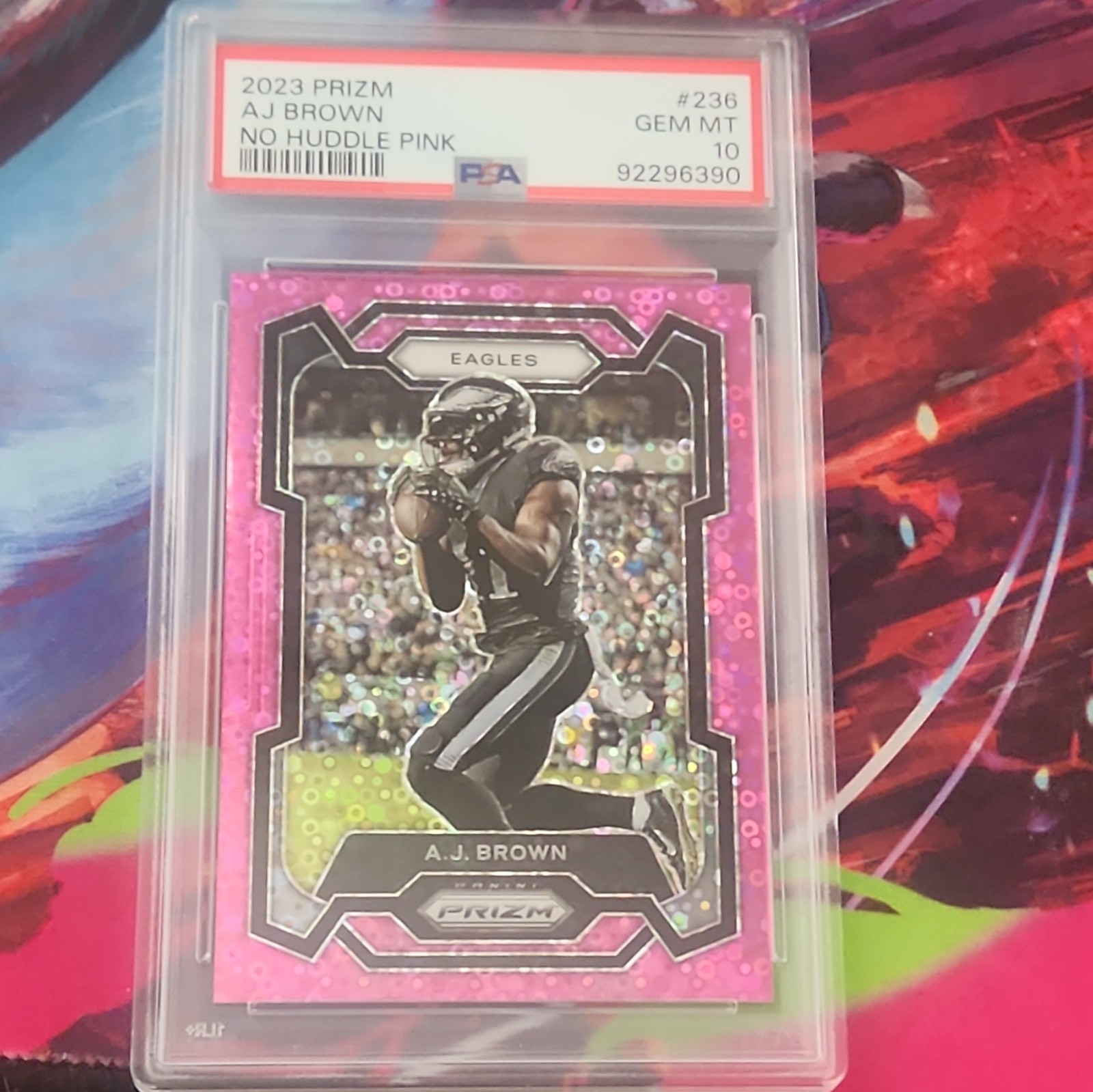 Panini 2023 Prizm A.J. Brown No Huddle Pink #236 PSA 10 POP 1 Eagles /15