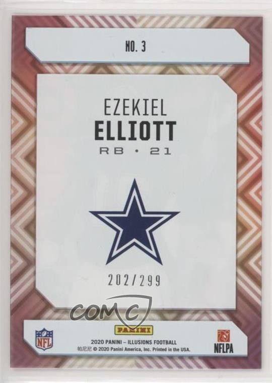 2020 Panini Illusions Clear Shots Light Blue 202/299 Ezekiel Elliott #3 1u6