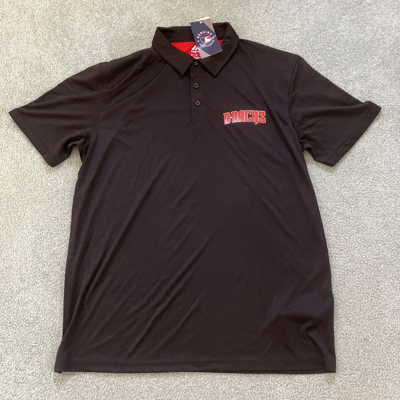 NWT Men’s Majestic MLB Arizona Diamondbacks Black Polo Shirt Men’s Size XL