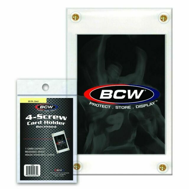 New BCW 4-Screw Recessed Screwdown Card Holder, 20 Pt.