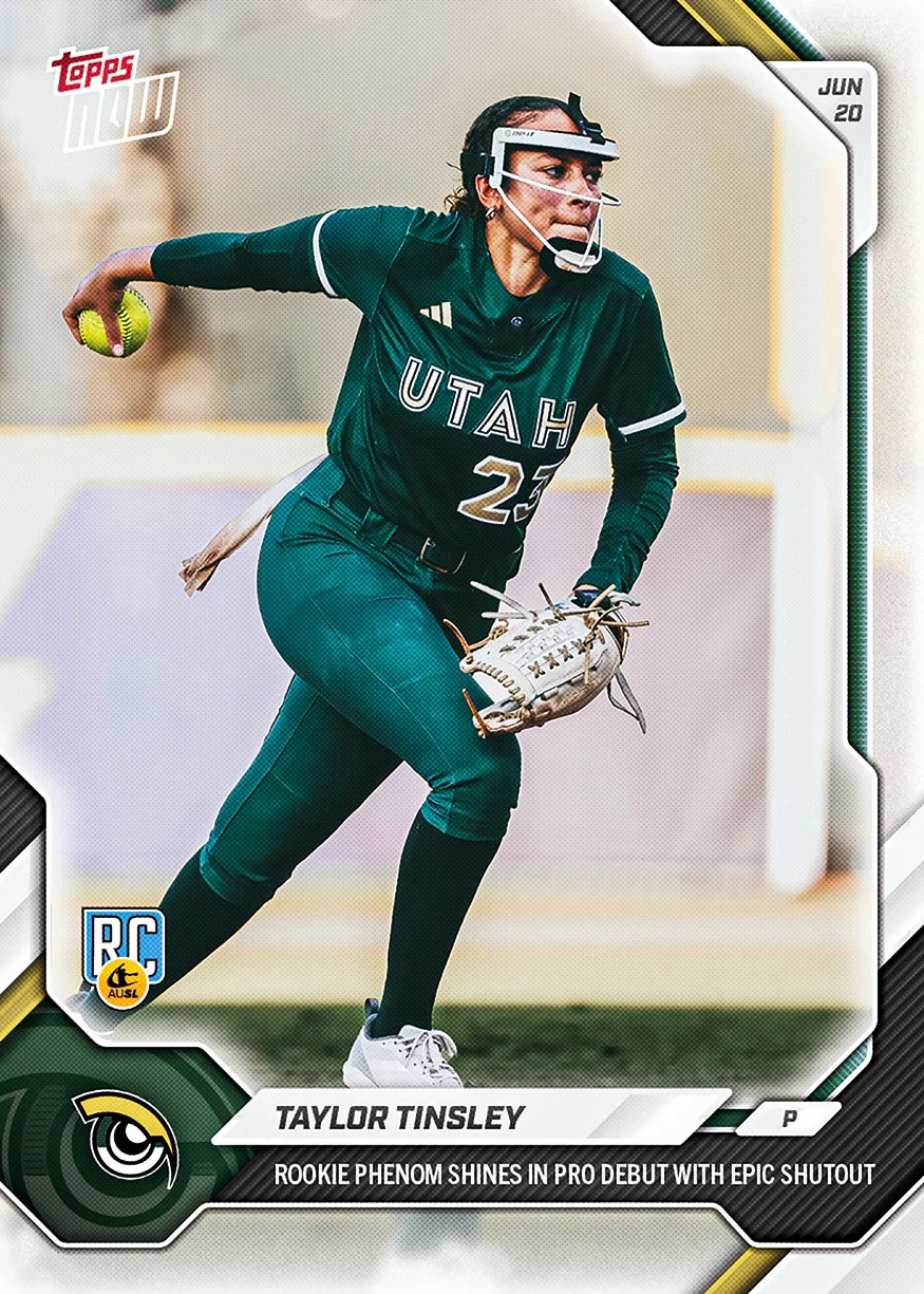 Taylor Tinsley RC Debut Shutout 2026 AUSL Topps NOW Card 15 Presale