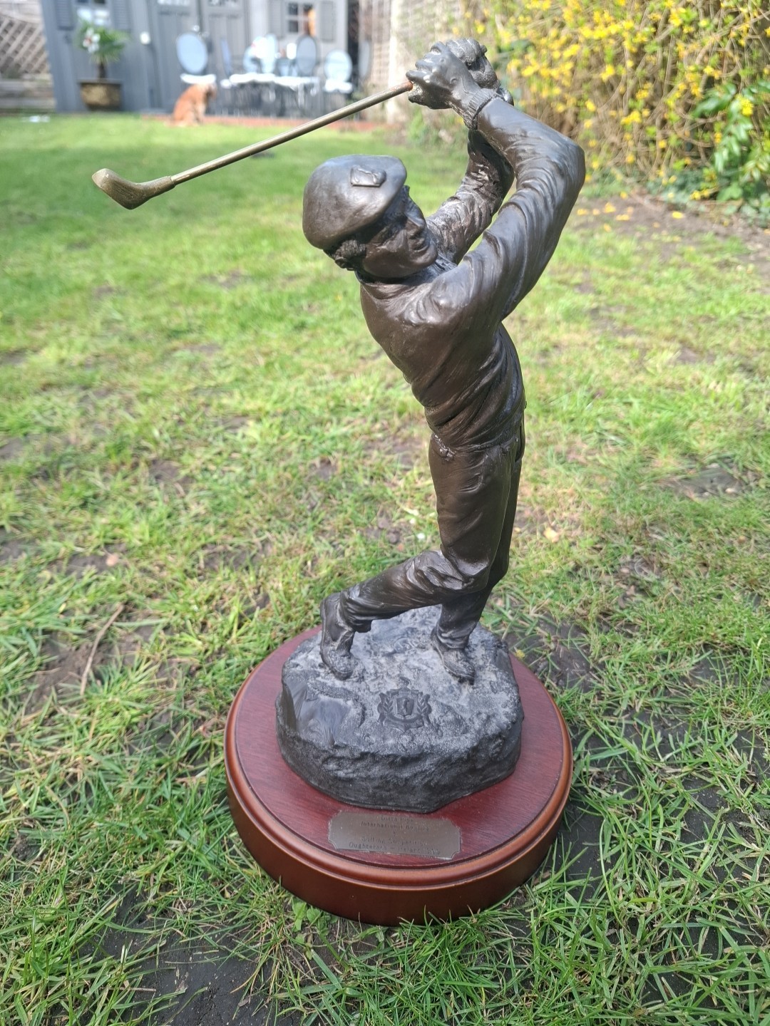Vintage 1999 Swinging Golfer Bronze Effect Resin Oughterard Ireland Trophy