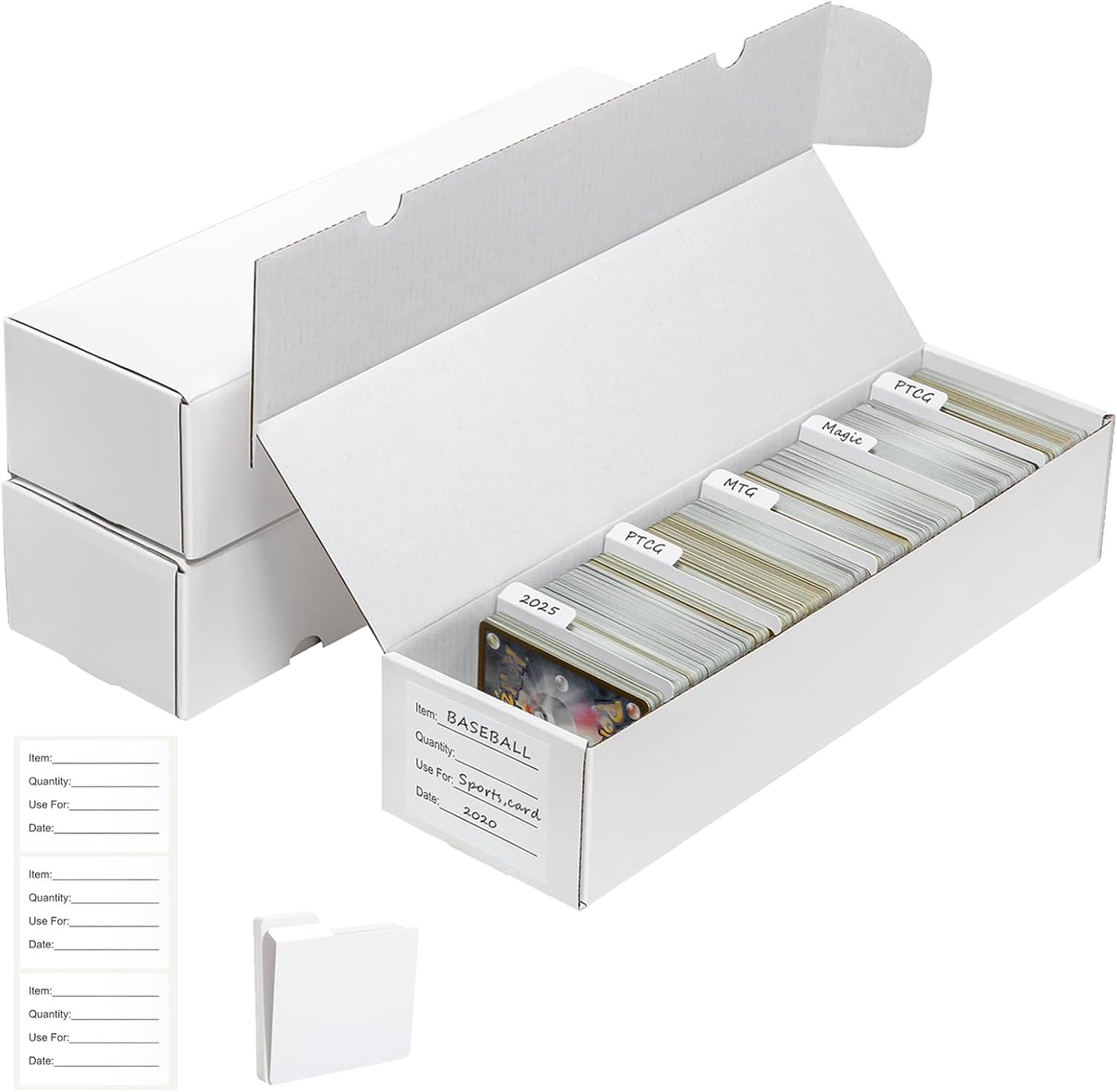 QINGUANG Trading Card Storage Box | 3 Pack • 1100 Count MTG Card Storage Box | w