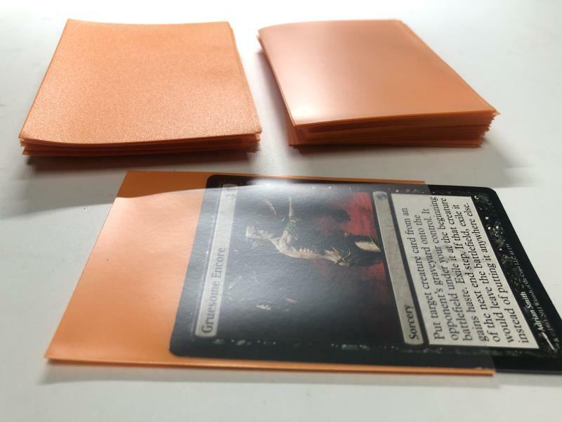 Lenayuyu 300pcs Orange color Protector Standard MTG Card Sleeves 66x91mm Glossy